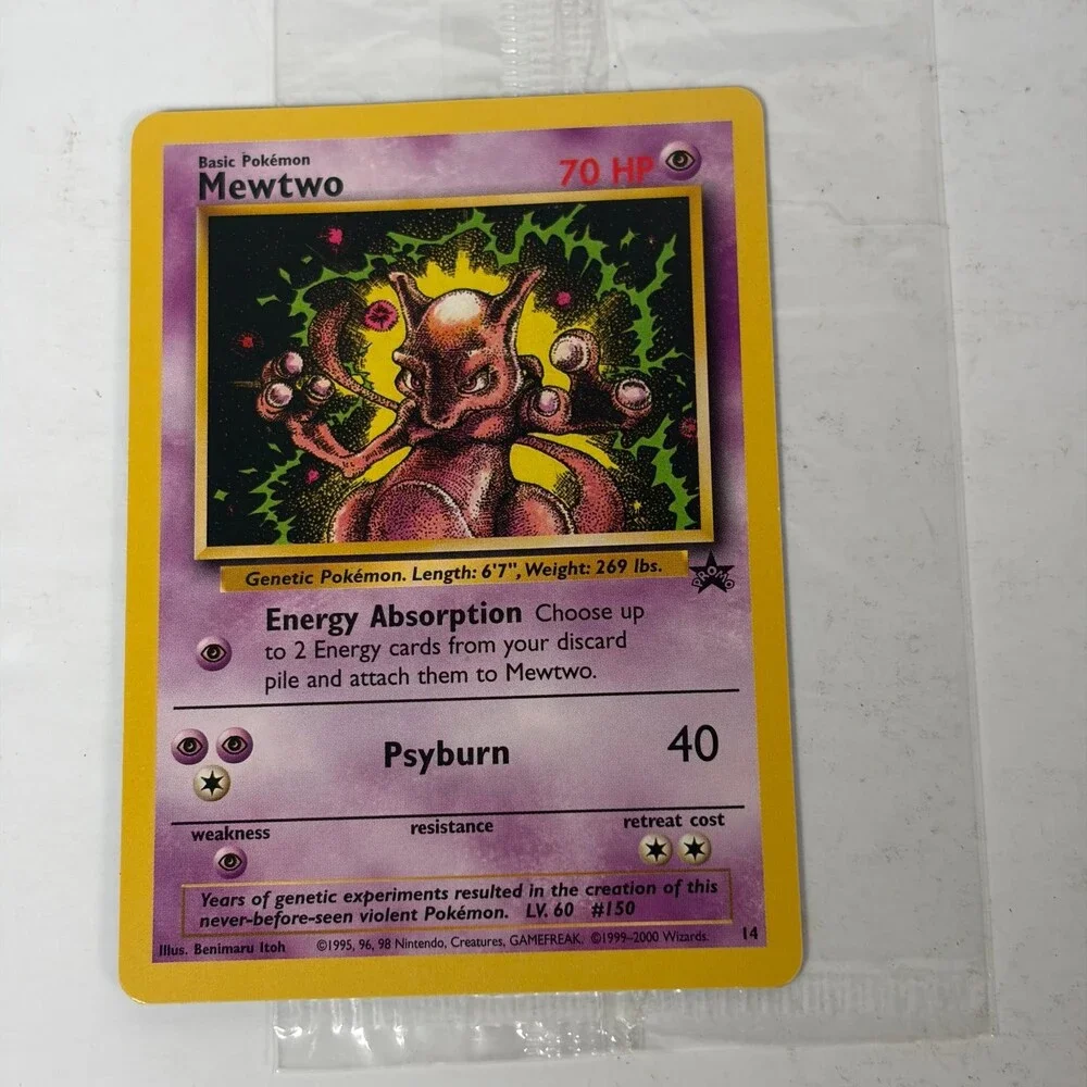 Pokemon Mewtwo Black Star Promo 14 WOTC LV.60 70HP Holo Rare Original 1999-2000